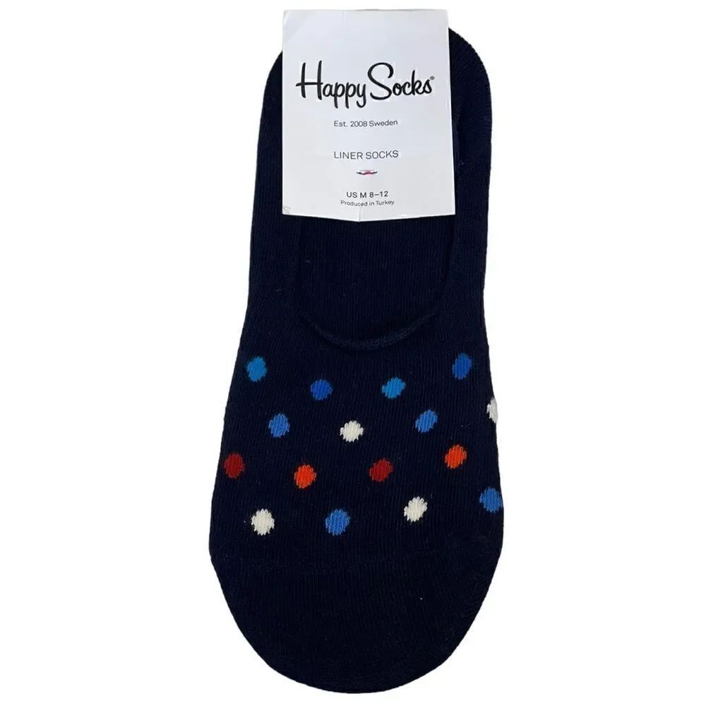 Happy Socks Navy liner Socks Dot pattern Happy Socks Unisex Combed Cotton